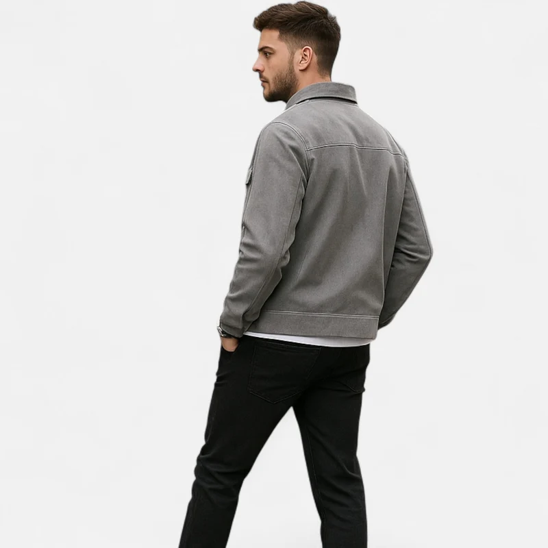 Veste Ample en Suède Premium pour Homme