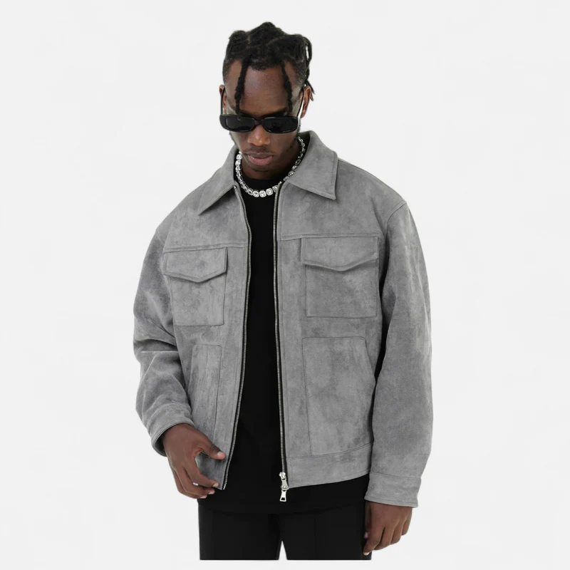 Veste Ample en Suède Premium pour Homme