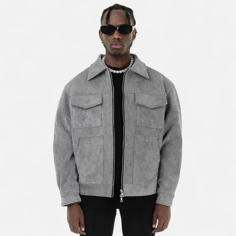 Veste Ample en Suède Premium pour Homme