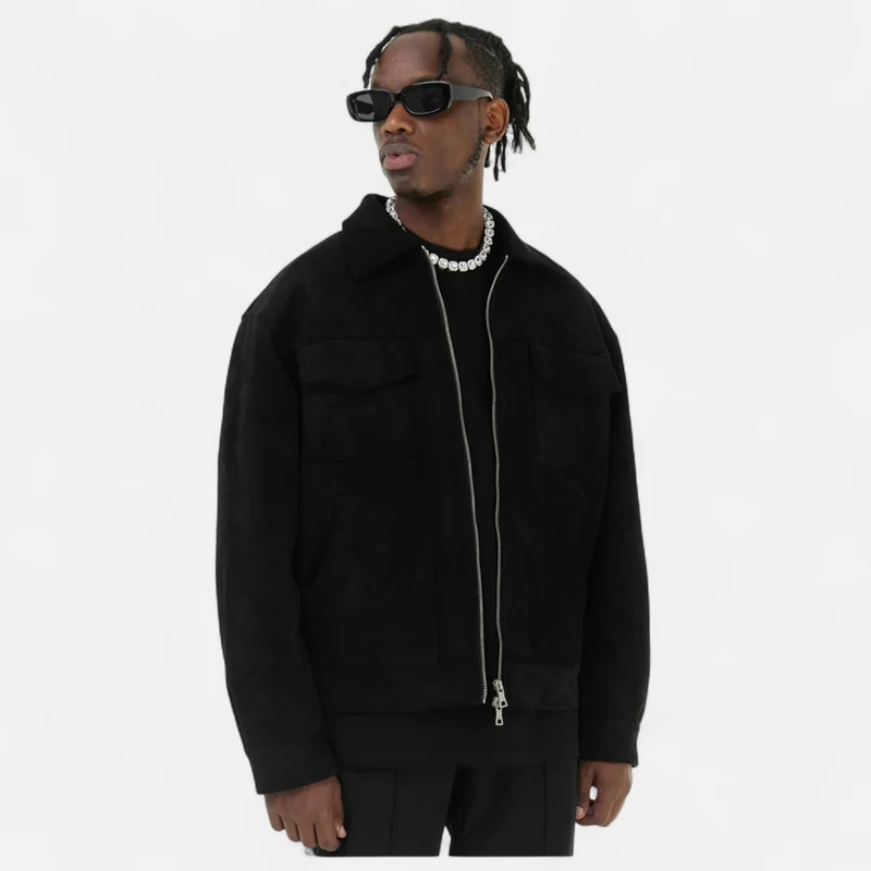Veste Ample en Suède Premium pour Homme