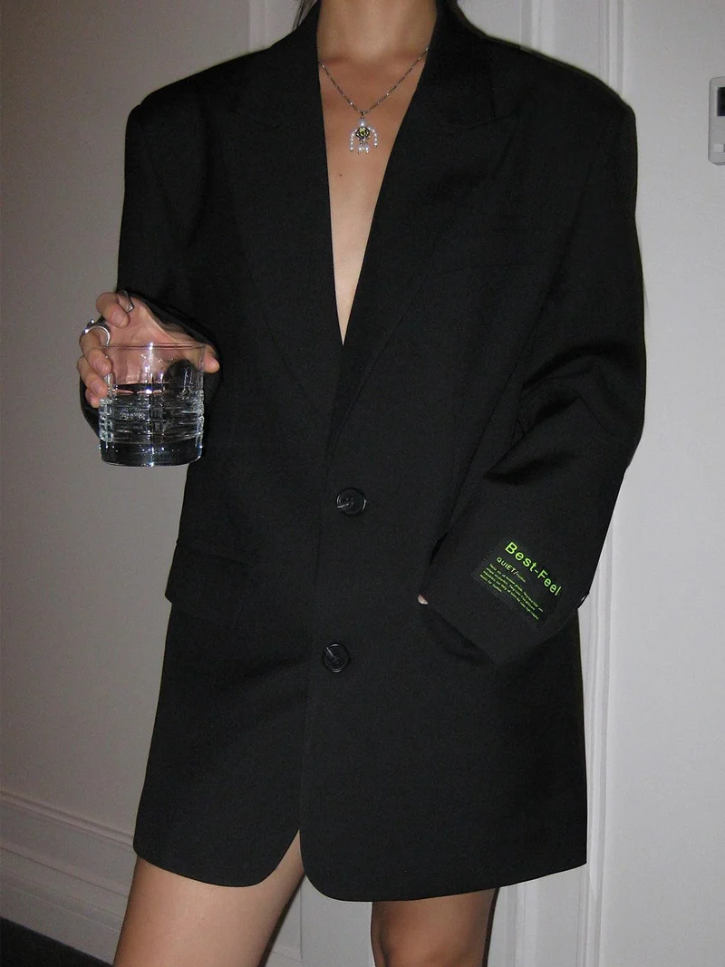 Blazer Oversized Élégant pour Femme – Revers Classique