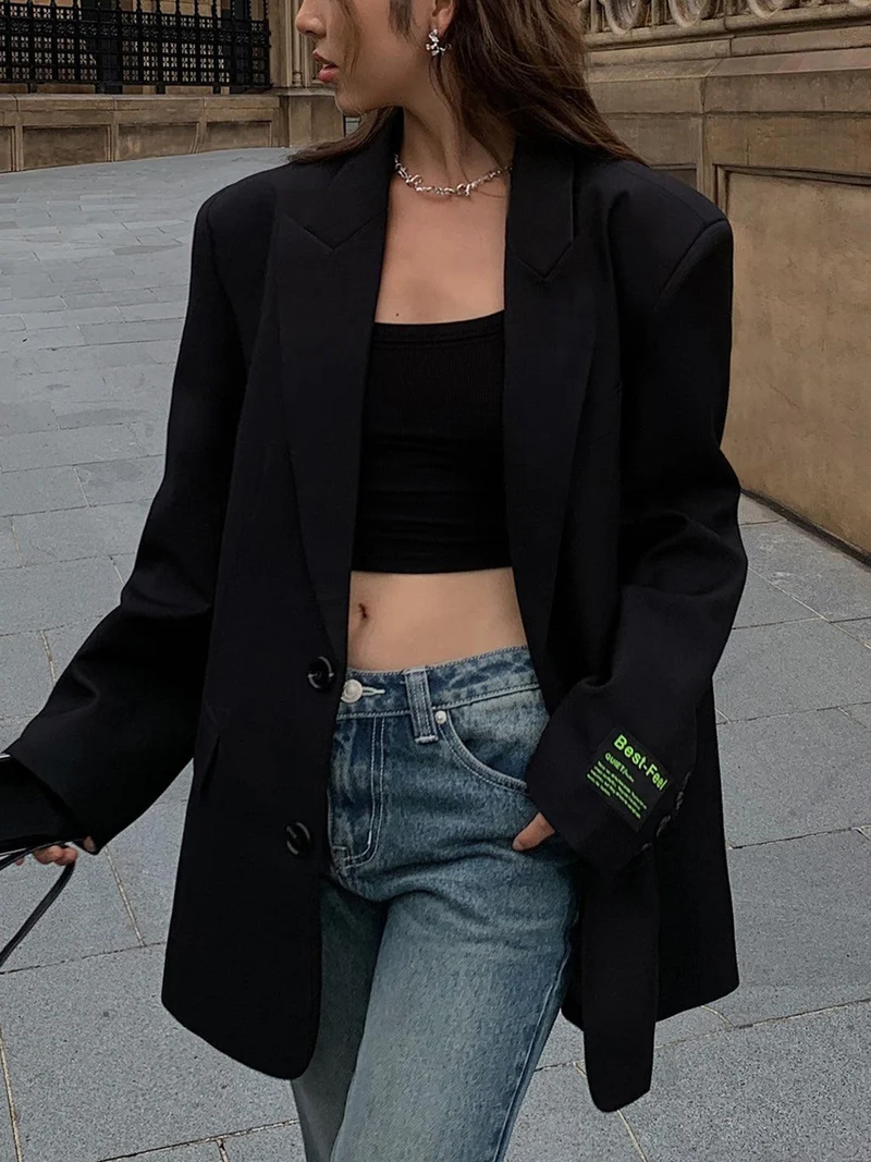 Blazer Oversized Élégant pour Femme – Revers Classique
