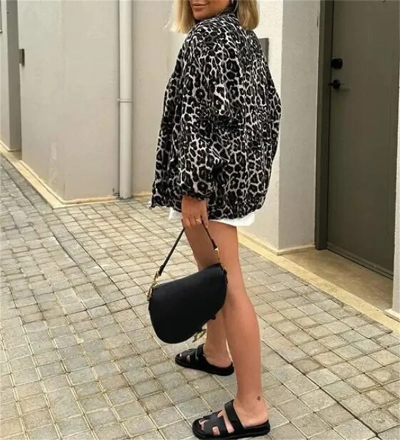 Bombers Femme à Imprimé Léopard Audacieux