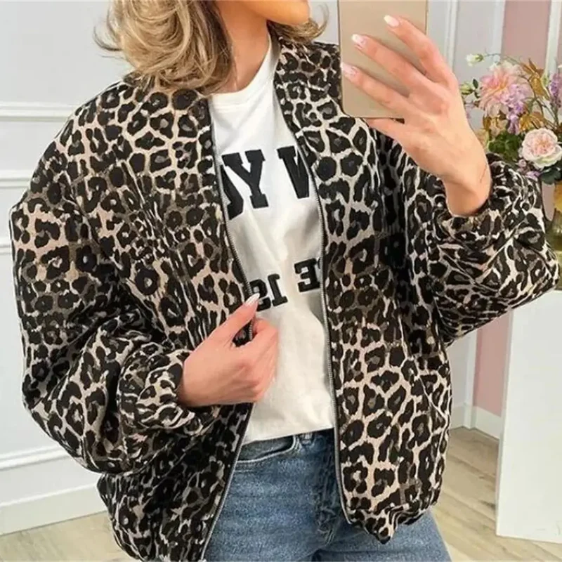 Bombers Femme à Imprimé Léopard Audacieux