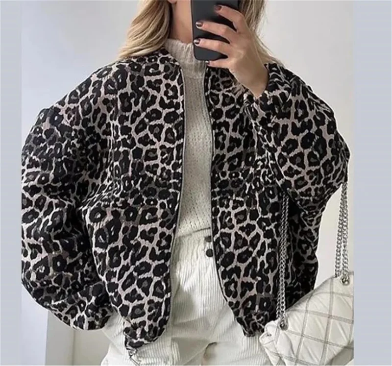 Bombers Femme à Imprimé Léopard Audacieux