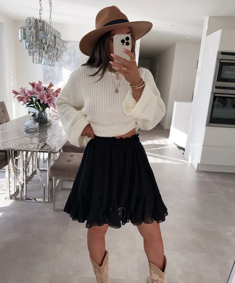Jupe Nicole Schwarz coupe élégante