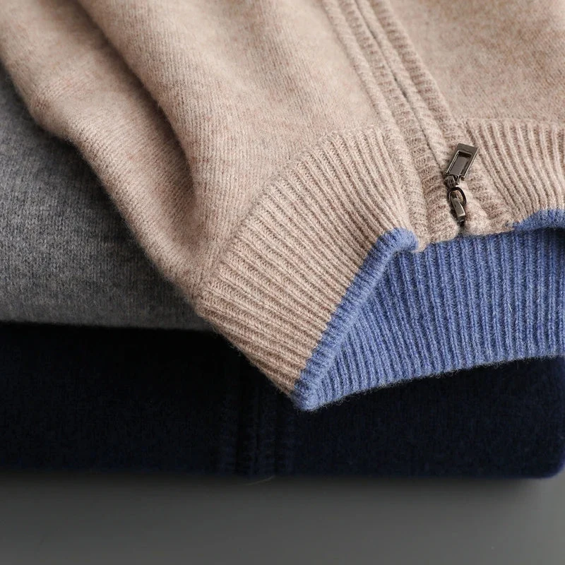 Veste en cachemire à fermeture éclair Riku