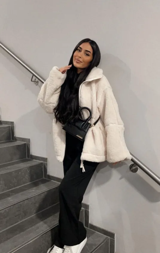 Veste Teddy Oversize pour Femmes, Ultra Douce et Chaude pour l’Hiver