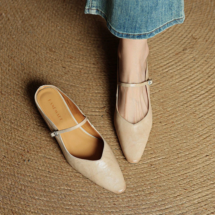 Mules en cuir véritable Orella