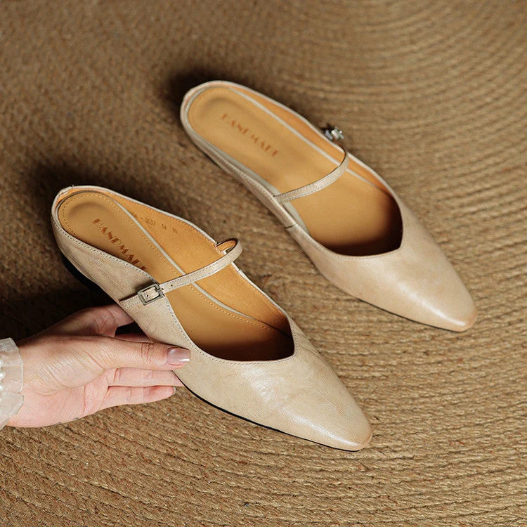 Mules en cuir véritable Orella