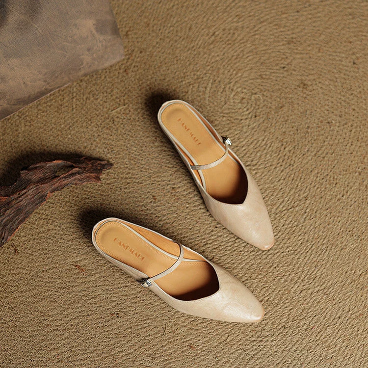 Mules en cuir véritable Orella