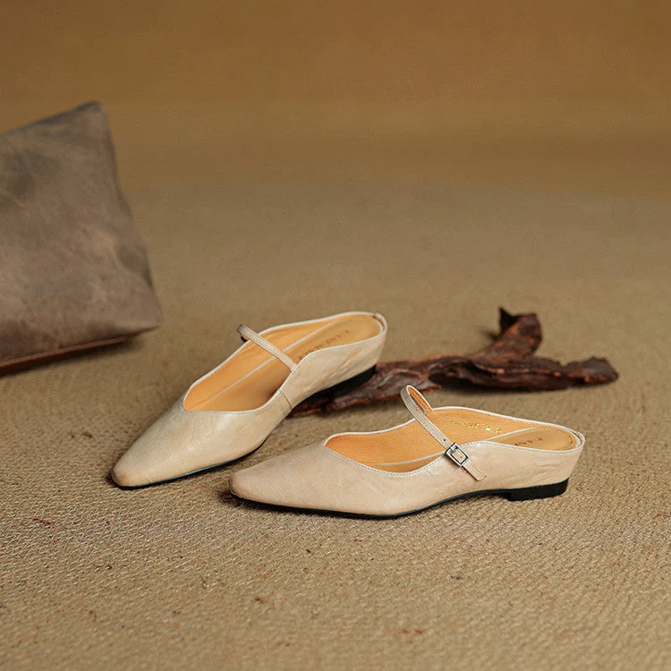 Mules en cuir véritable Orella