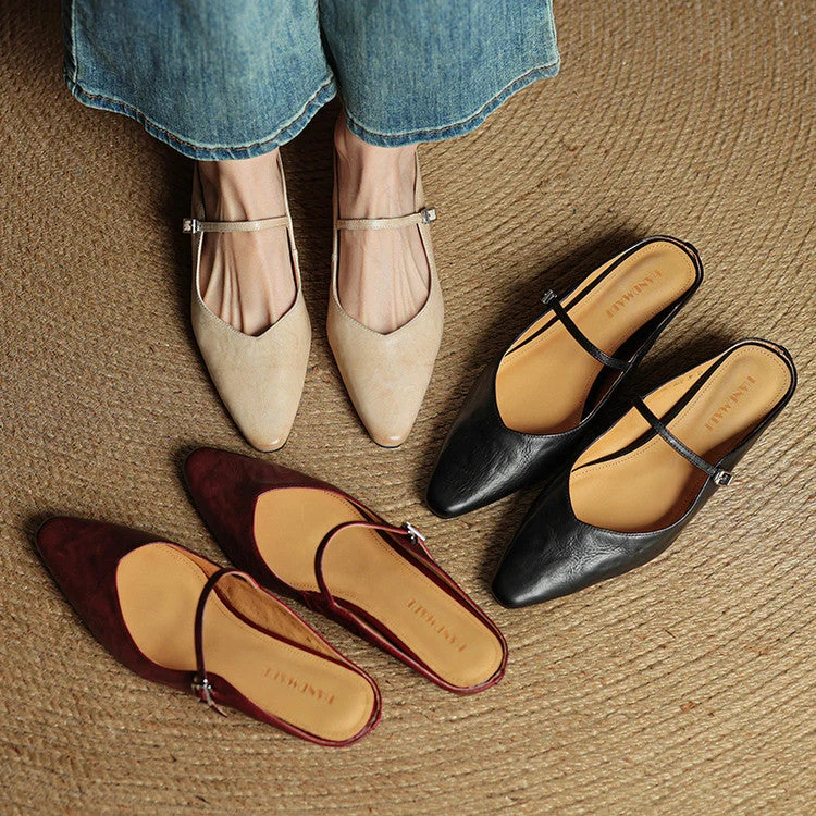Mules en cuir véritable Orella