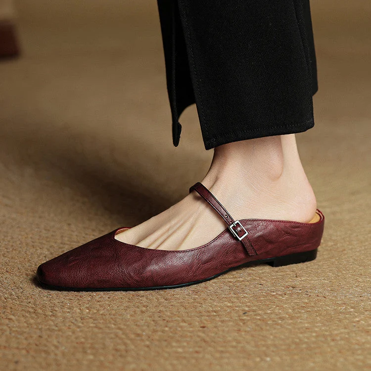 Mules en cuir véritable Orella