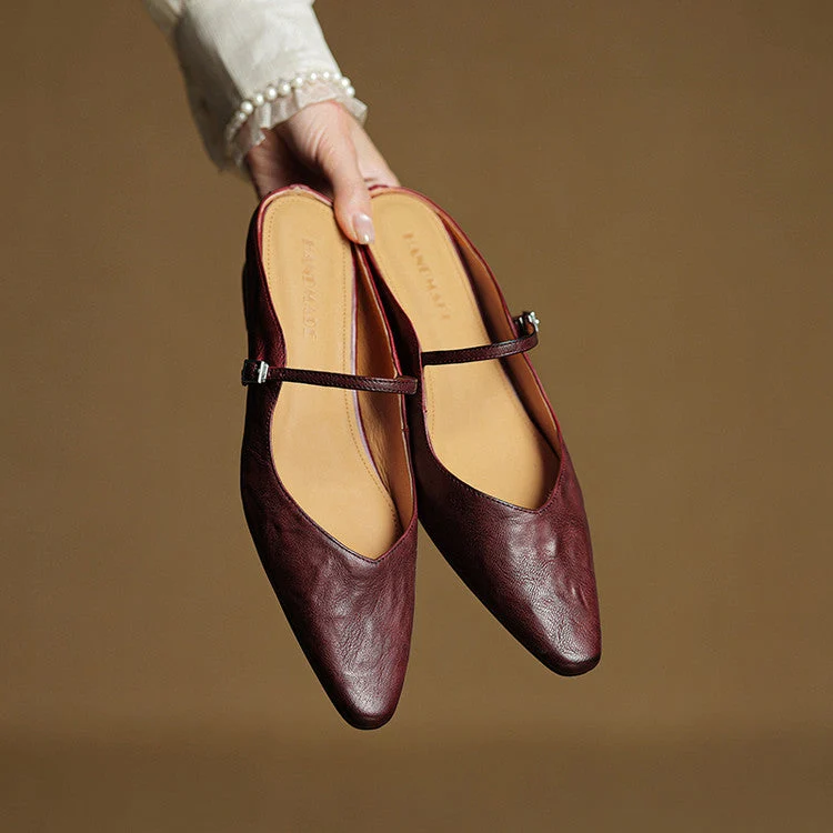 Mules en cuir véritable Orella