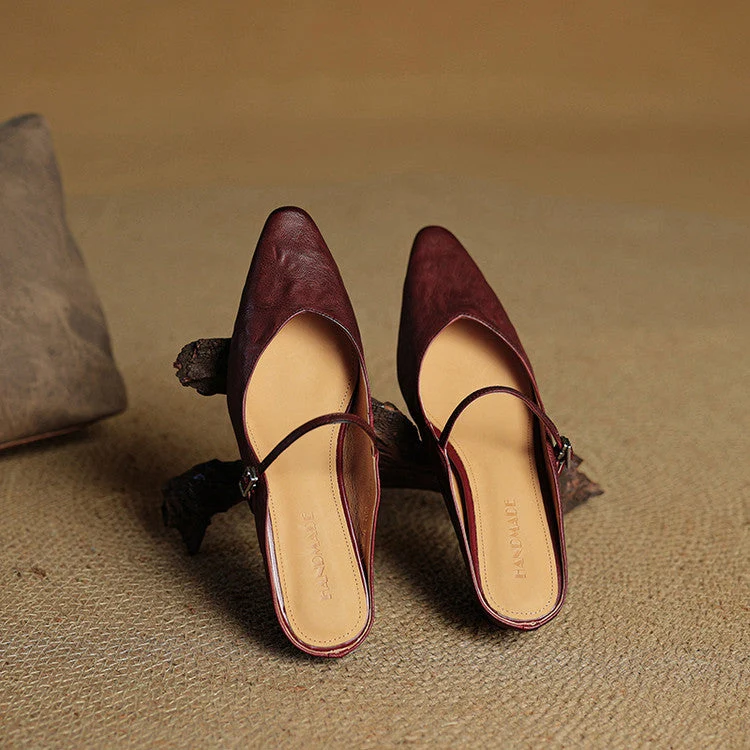 Mules en cuir véritable Orella