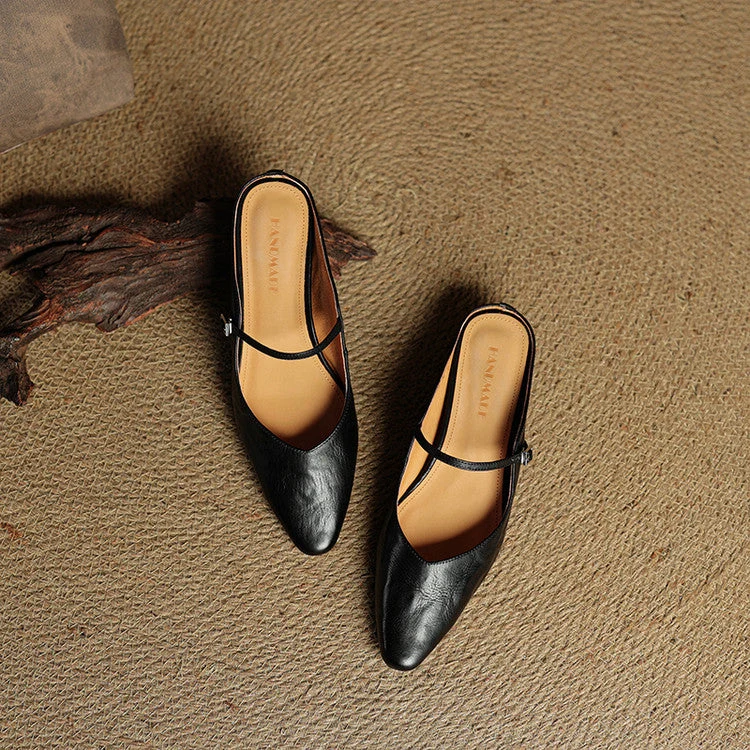 Mules en cuir véritable Orella