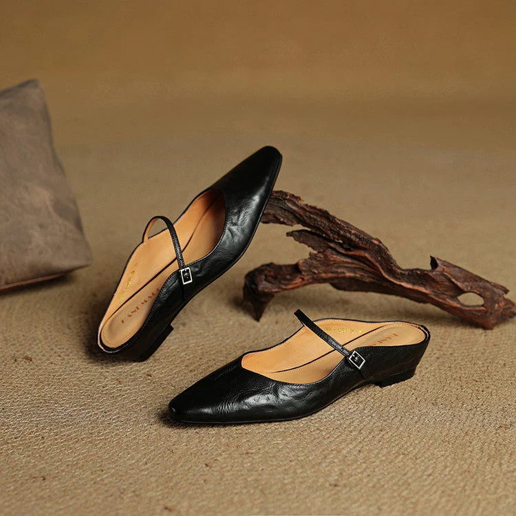 Mules en cuir véritable Orella