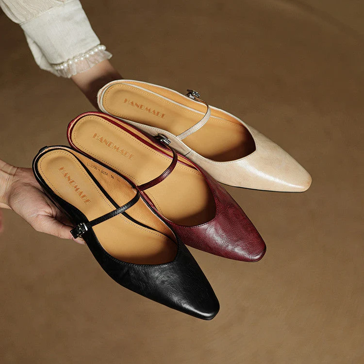 Mules en cuir véritable Orella