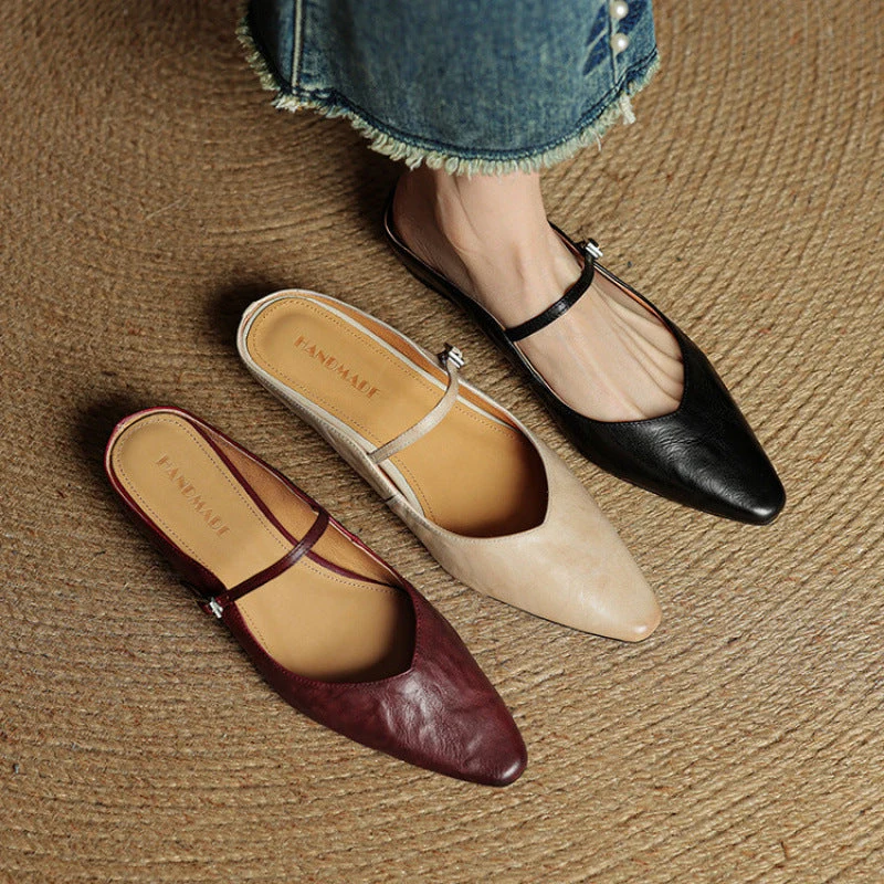 Mules en cuir véritable Orella