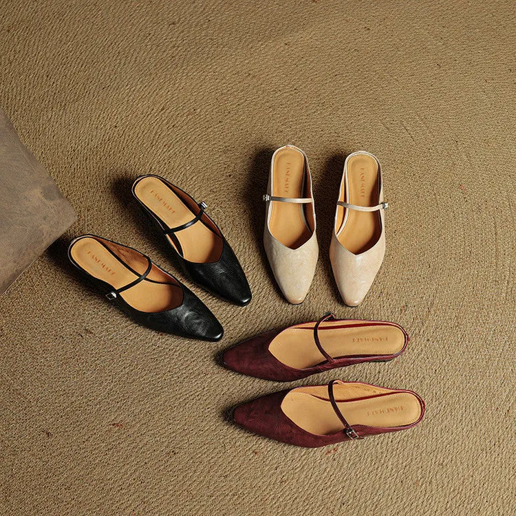 Mules en cuir véritable Orella