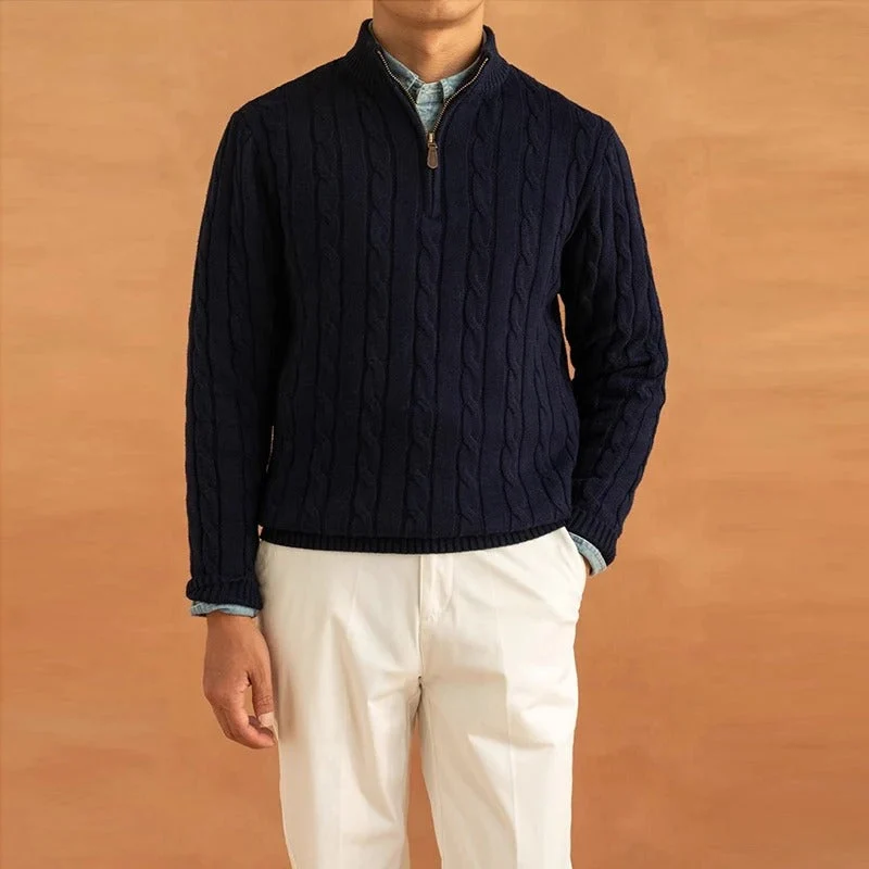 Pull homme Edward Jacquard à col montant et demi-zip
