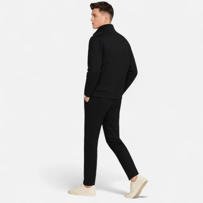 Ensemble de survêtement noir minimaliste pour hommes