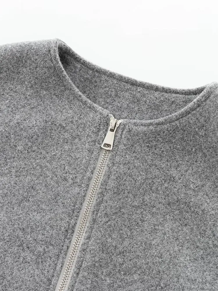 Veste Bomber Grise Femme au Style Décontracté et Confortable