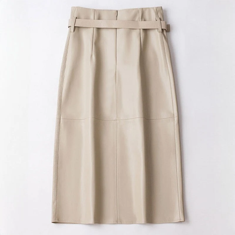 Jupe en cuir de mouton Vella élégante