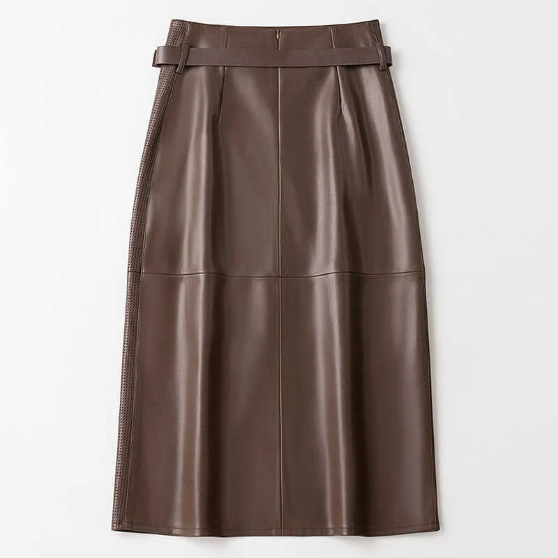 Jupe en cuir de mouton Vella élégante