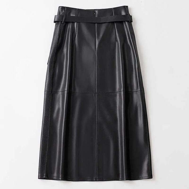 Jupe en cuir de mouton Vella élégante