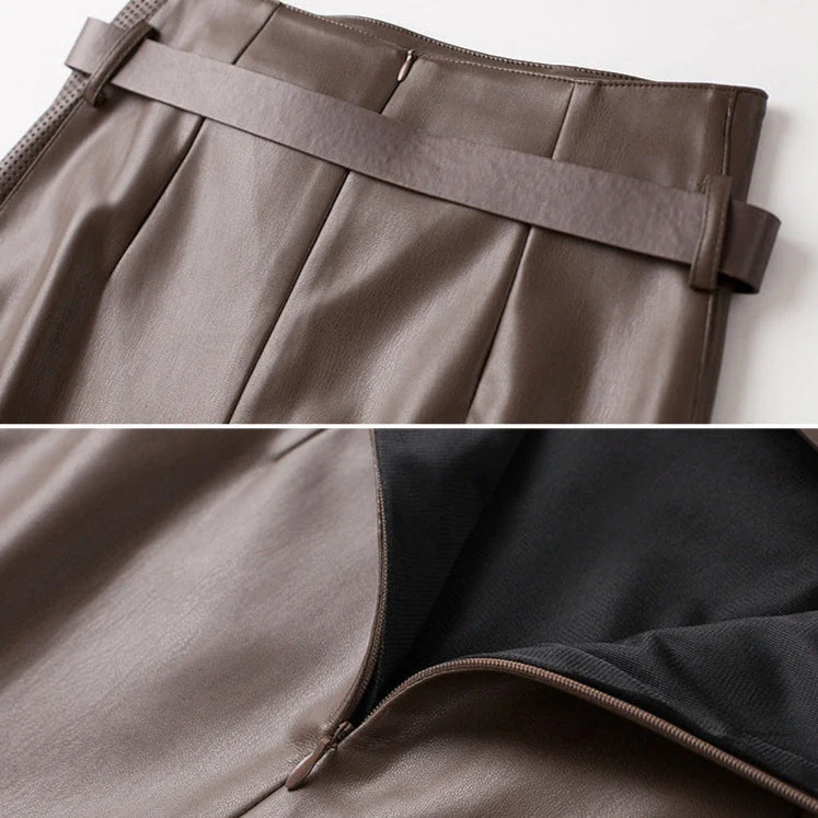 Jupe en cuir de mouton Vella élégante
