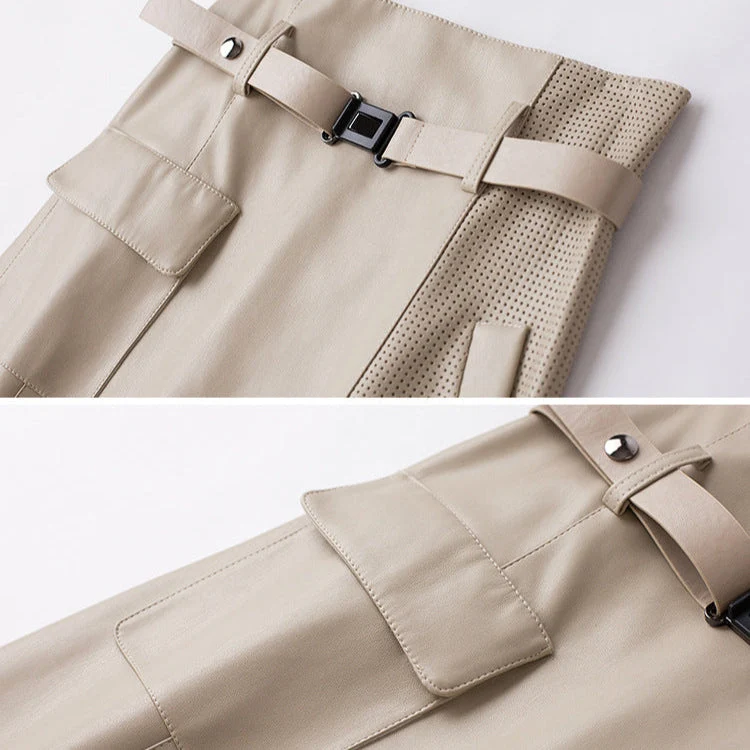 Jupe en cuir de mouton Vella élégante