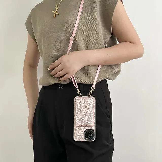 Étui Téléphone Crossbody en Cuir