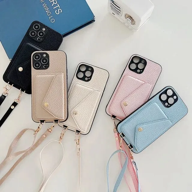 Étui Téléphone Crossbody en Cuir