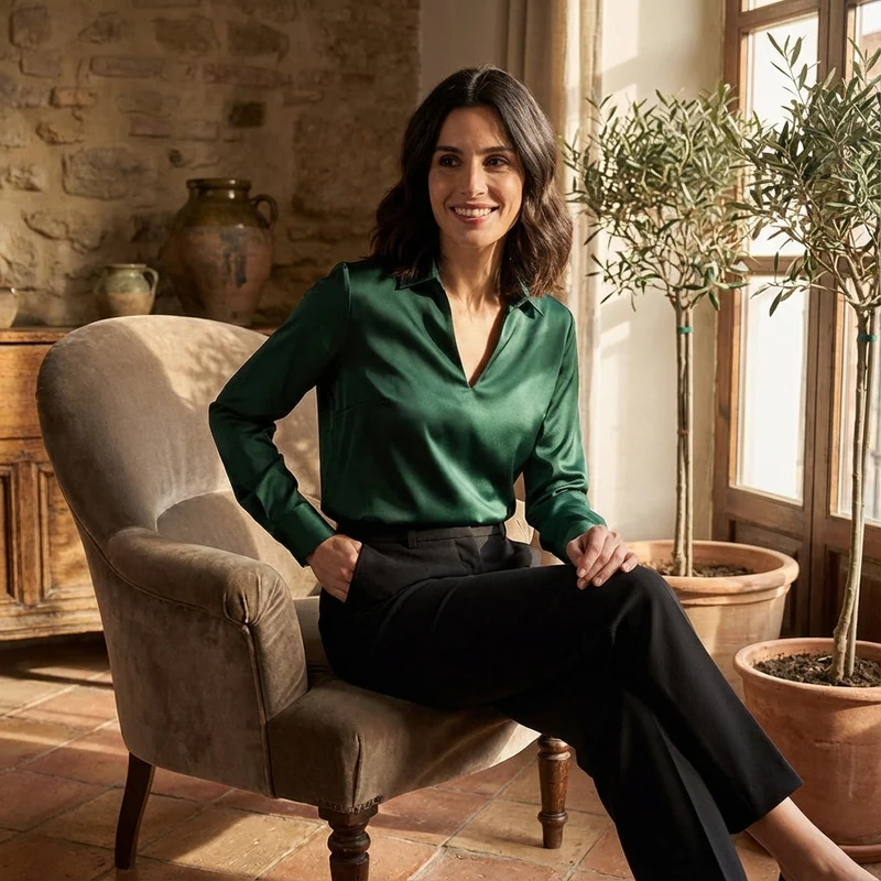 Blouse Satinée Élégance Intemporelle