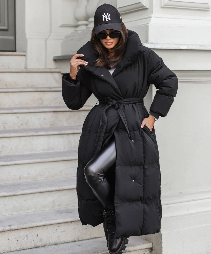 Parka oversize noire Kyleih pour l’hiver