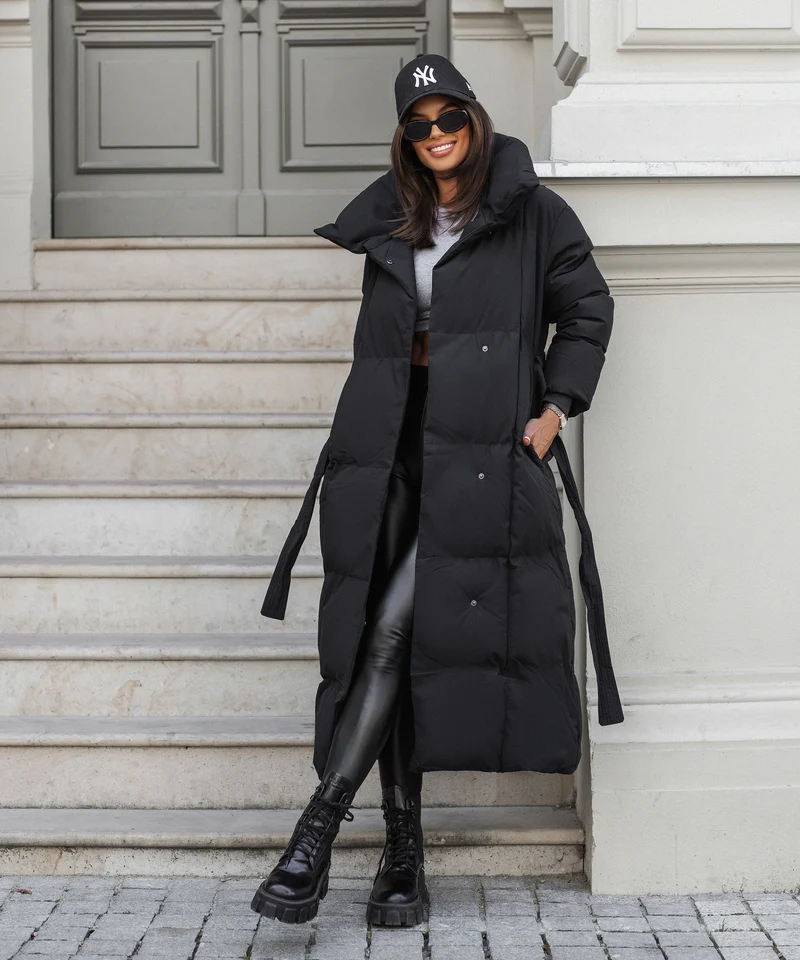 Parka oversize noire Kyleih pour l’hiver
