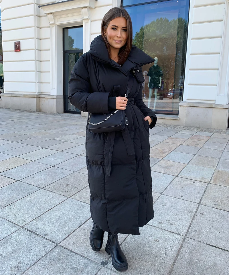 Parka oversize noire Kyleih pour l’hiver