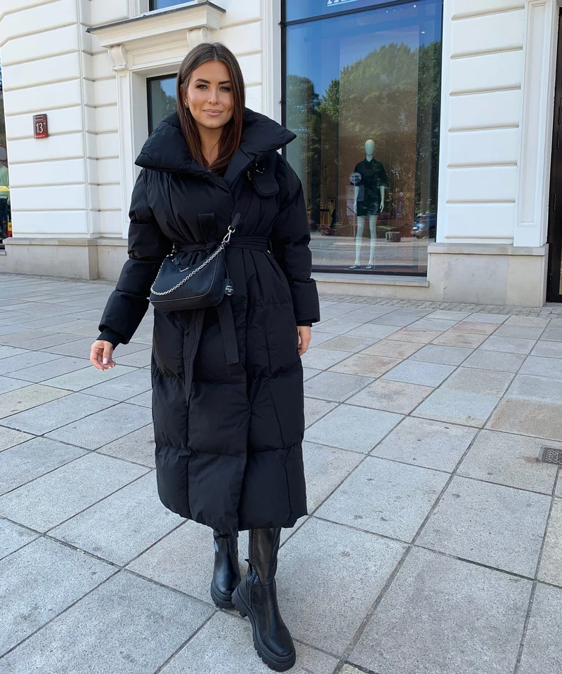 Parka oversize noire Kyleih pour l’hiver