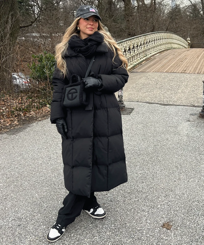 Parka oversize noire Kyleih pour l’hiver