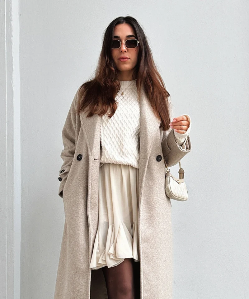Jupe beige Nicole coupe fluide