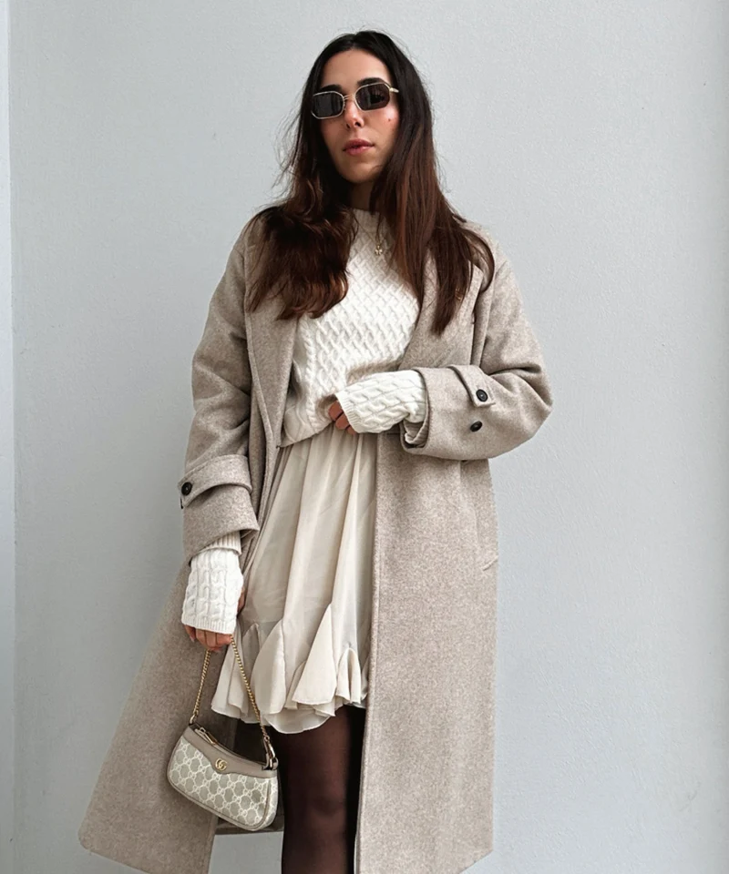Jupe beige Nicole coupe fluide