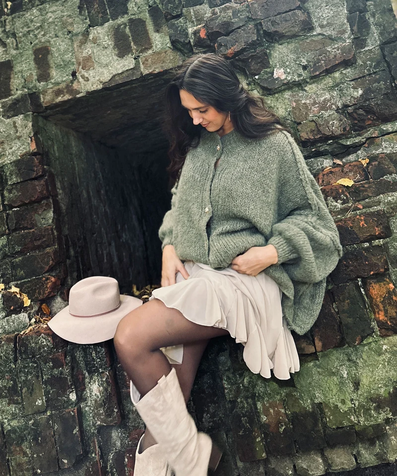 Jupe beige Nicole coupe fluide