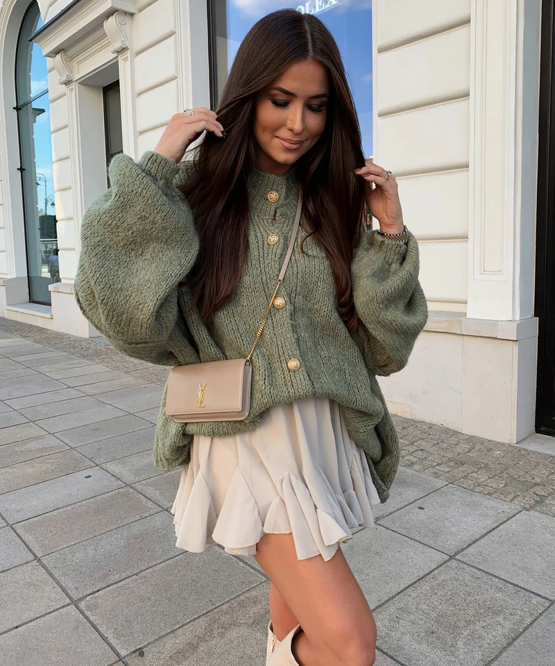 Jupe beige Nicole coupe fluide