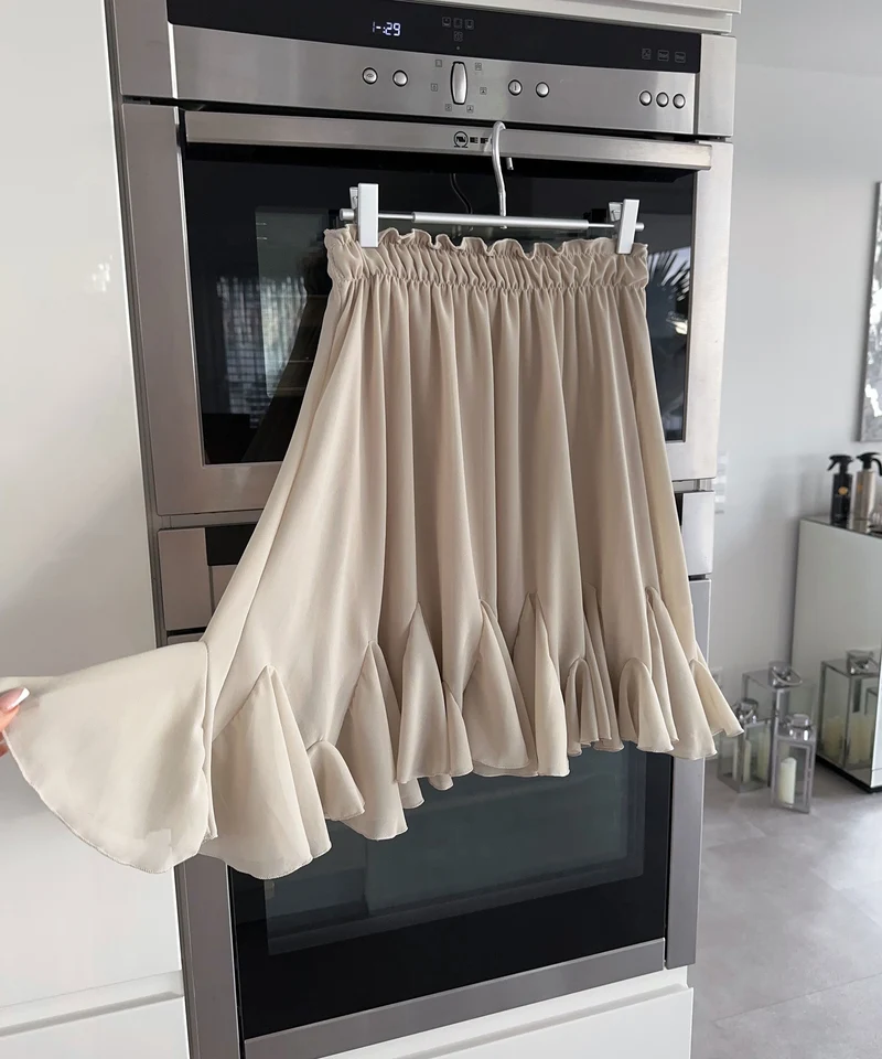 Jupe beige Nicole coupe fluide