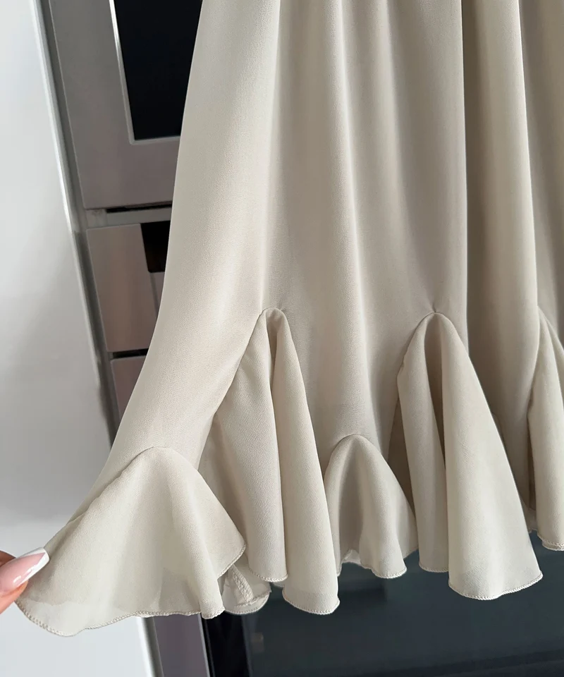 Jupe beige Nicole coupe fluide