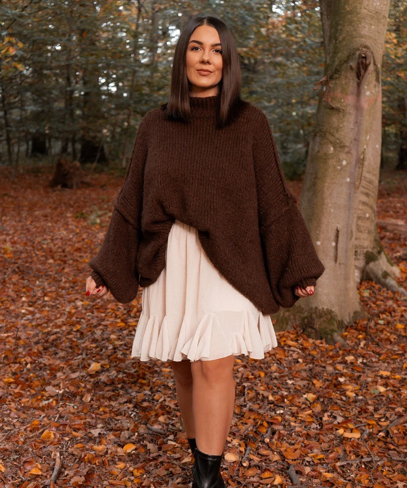 Jupe beige Nicole coupe fluide