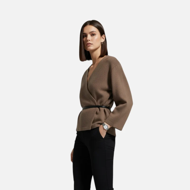 Pull Wrap Élégant pour Femme Style Raffiné & Confort Douillet