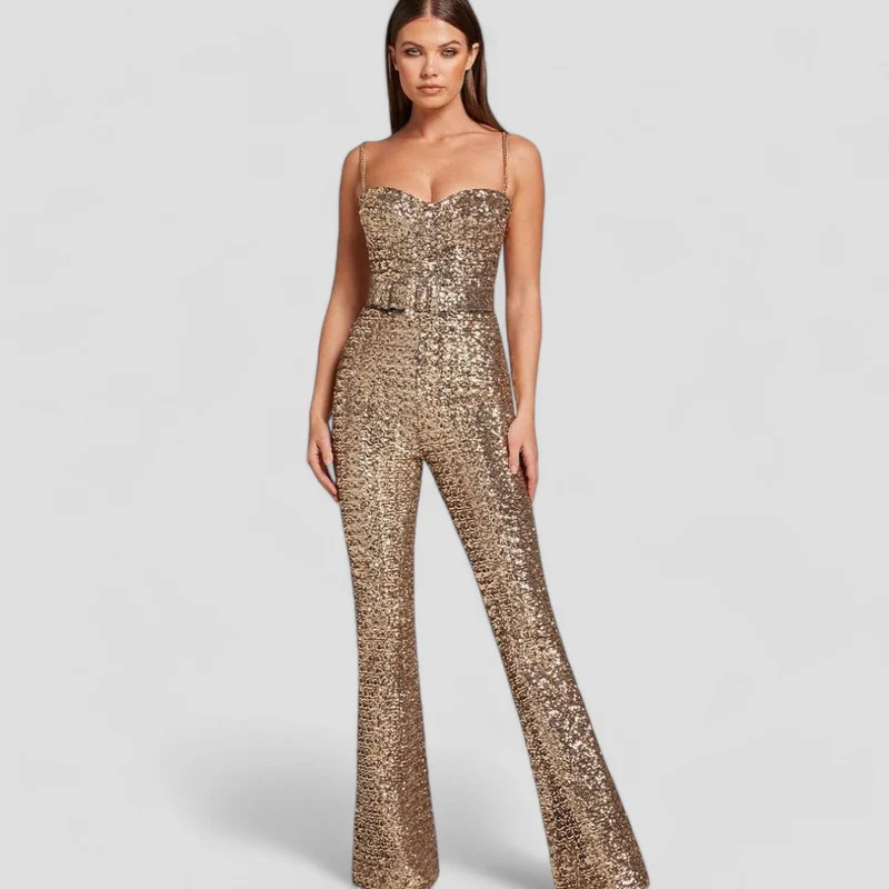 Combinaison Éblouissante pour Femme, Tenue Chic pour Soirées et Célébrations